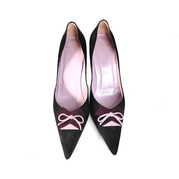 Delman Brown Suede Pointed Toe Heeled Pumps Womens Size 7M - Picture 4 of 15